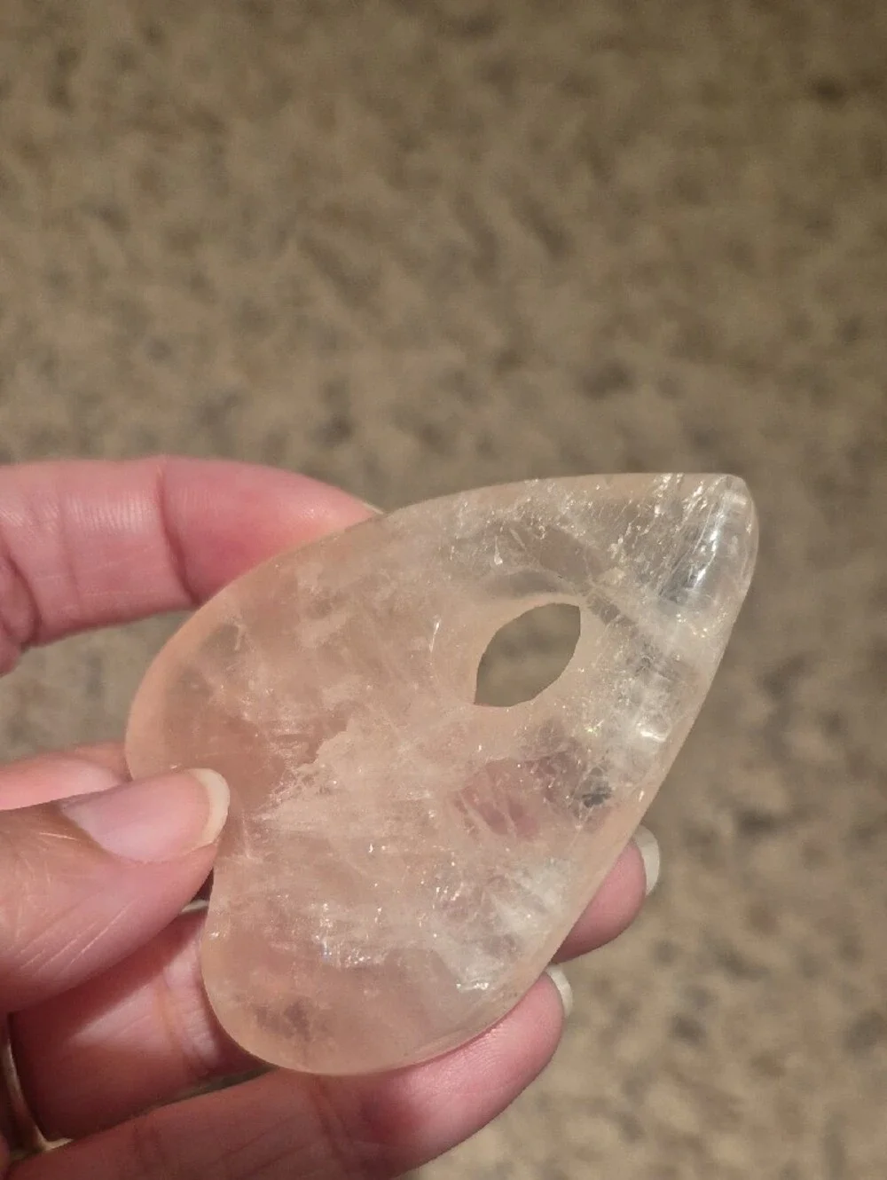 Handheld Rose Quartz Heart Planchette